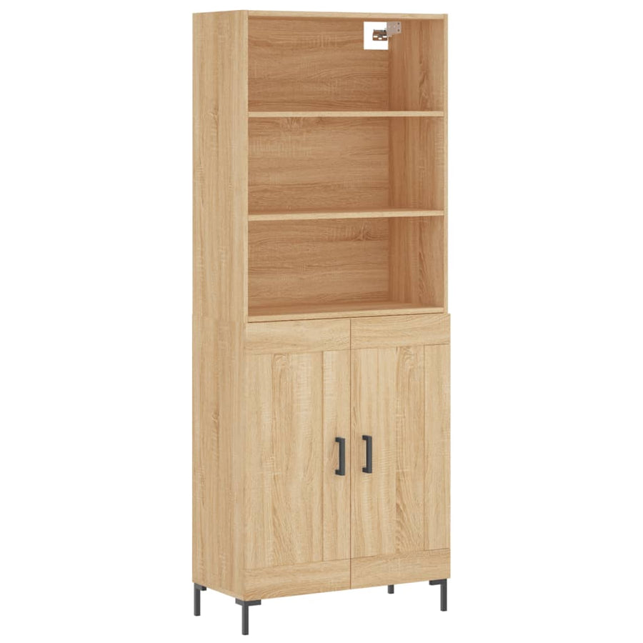 Hoge Kast 69,5X34X180 Cm Bewerkt Hout Kleurig Sonoma eiken