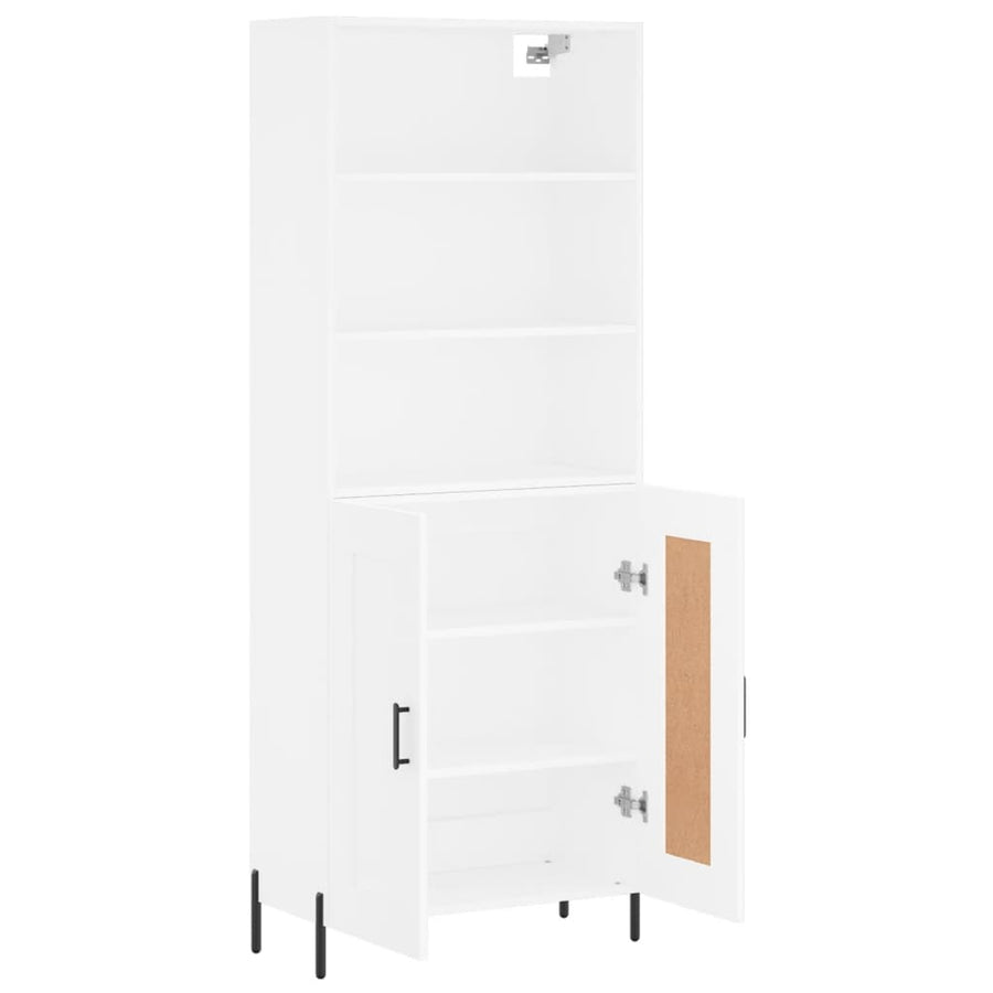 Hoge Kast 69,5X34X180 Cm Bewerkt Hout Wit