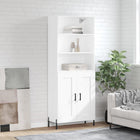 Hoge kast 69,5x34x180 cm bewerkt hout wit