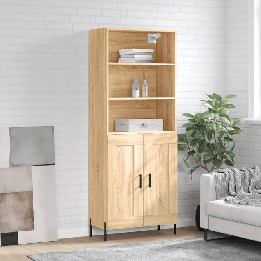 Hoge Kast 69,5X34X180 Cm Bewerkt Hout Kleurig Sonoma eiken