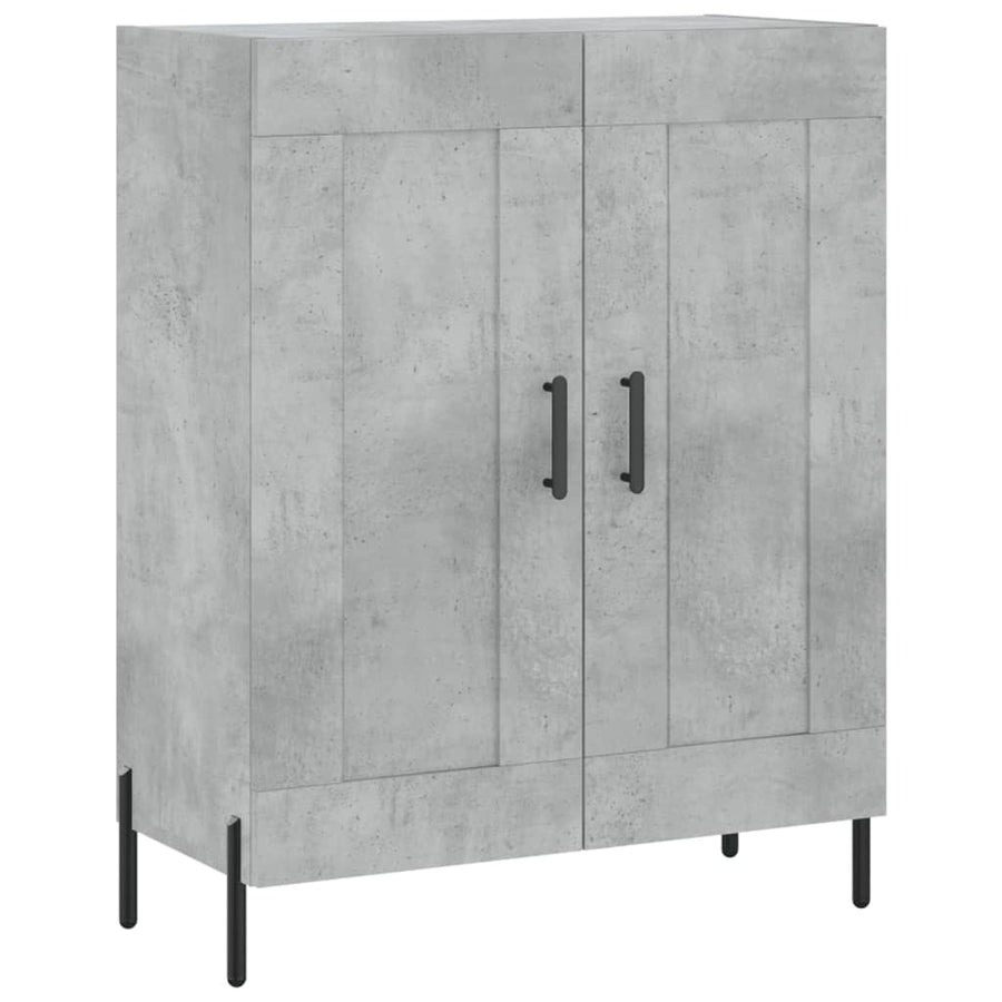 Hoge Kast 69,5X34X180 Cm Bewerkt Hout Betongrijs