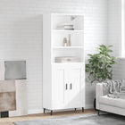 Hoge kast 69,5x34x180 cm bewerkt hout wit