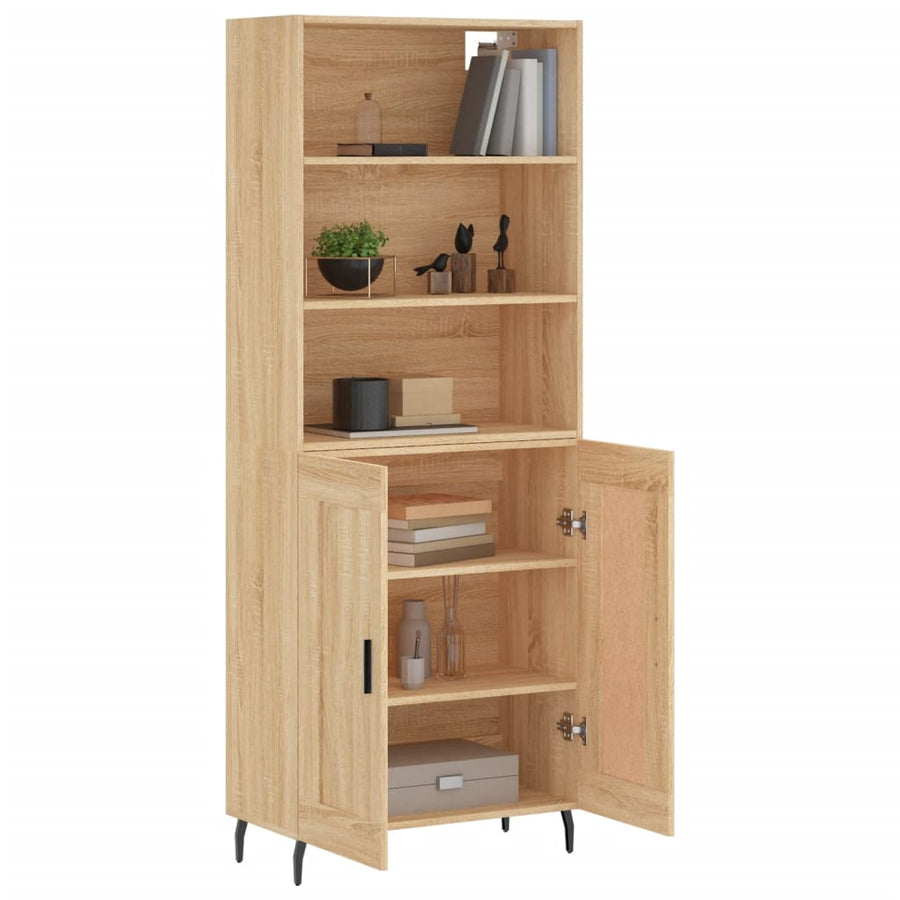 Hoge Kast 69,5X34X180 Cm Bewerkt Hout Kleurig Sonoma eiken