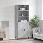 Hoge kast 69,5x34x180 cm bewerkt hout betongrijs