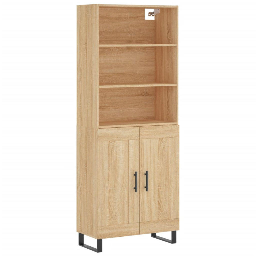 Hoge Kast 69,5X34X180 Cm Bewerkt Hout Kleurig Sonoma eiken