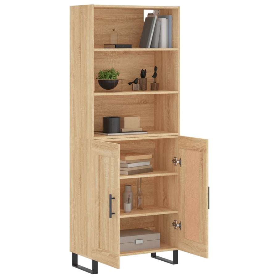 Hoge Kast 69,5X34X180 Cm Bewerkt Hout Kleurig Sonoma eiken