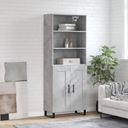 Tall cabinet 69.5x34x180 cm treated wood concrete grey