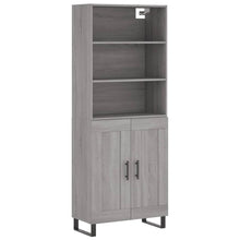 Hoge Kast 69,5X34X180 Cm Bewerkt Hout Eikenkleurig Grijs sonoma