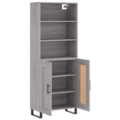 Hoge Kast 69,5X34X180 Cm Bewerkt Hout Eikenkleurig Grijs sonoma