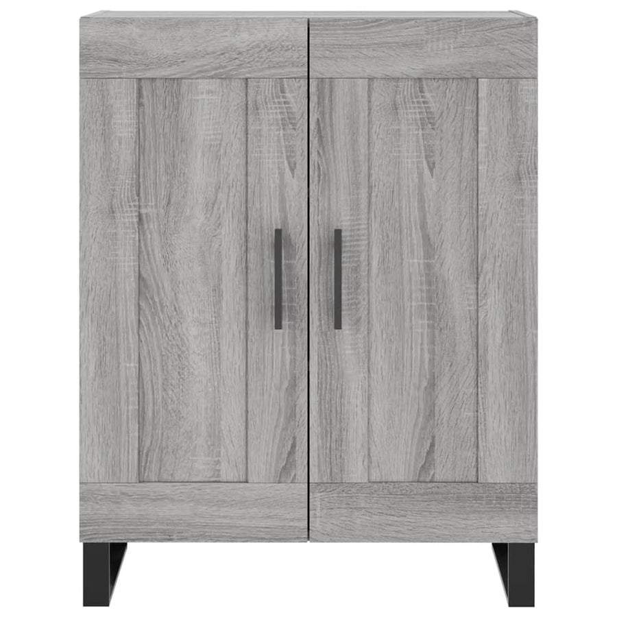 Hoge Kast 69,5X34X180 Cm Bewerkt Hout Eikenkleurig Grijs sonoma