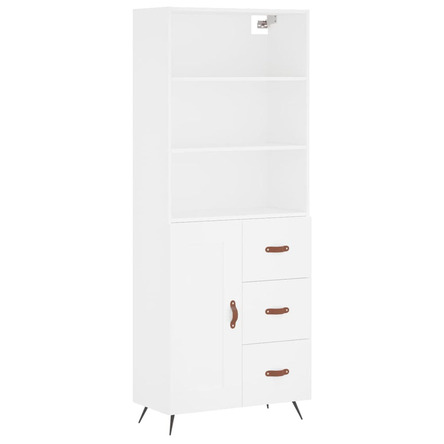Hoge Kast 69,5X34X180 Cm Bewerkt Hout Wit