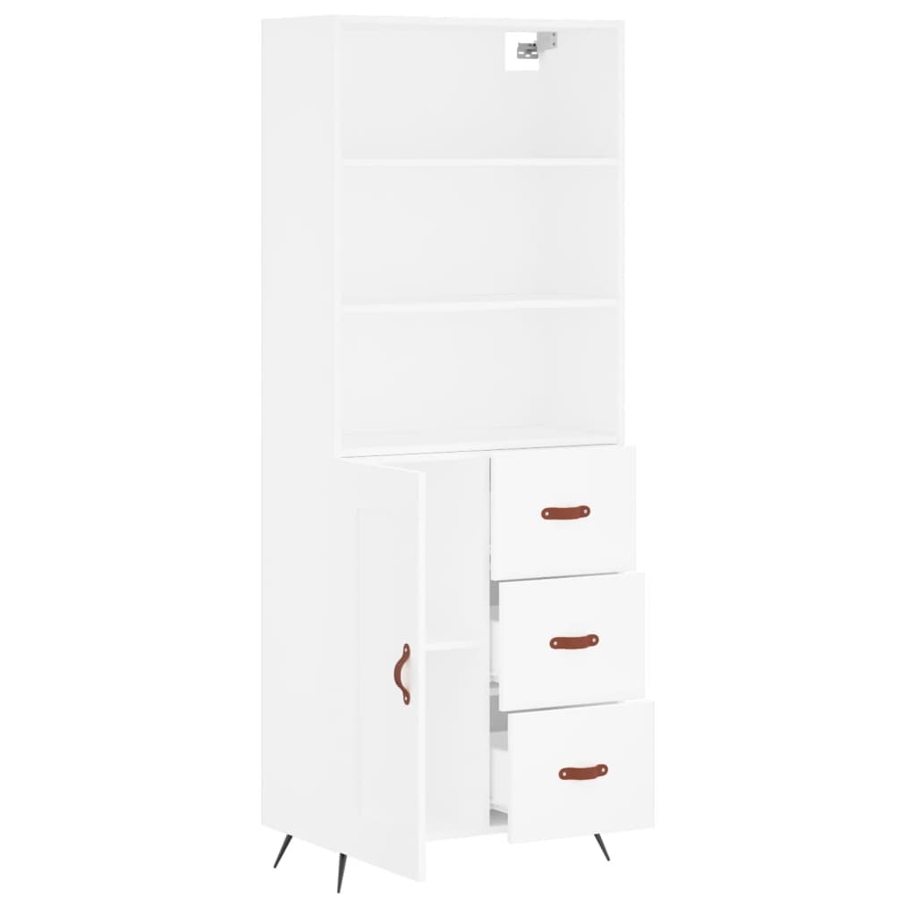 Hoge Kast 69,5X34X180 Cm Bewerkt Hout Wit