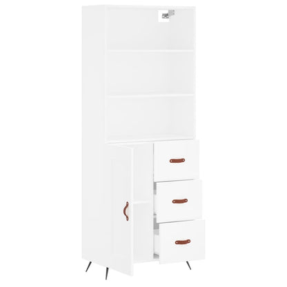 Hoge Kast 69,5X34X180 Cm Bewerkt Hout Wit