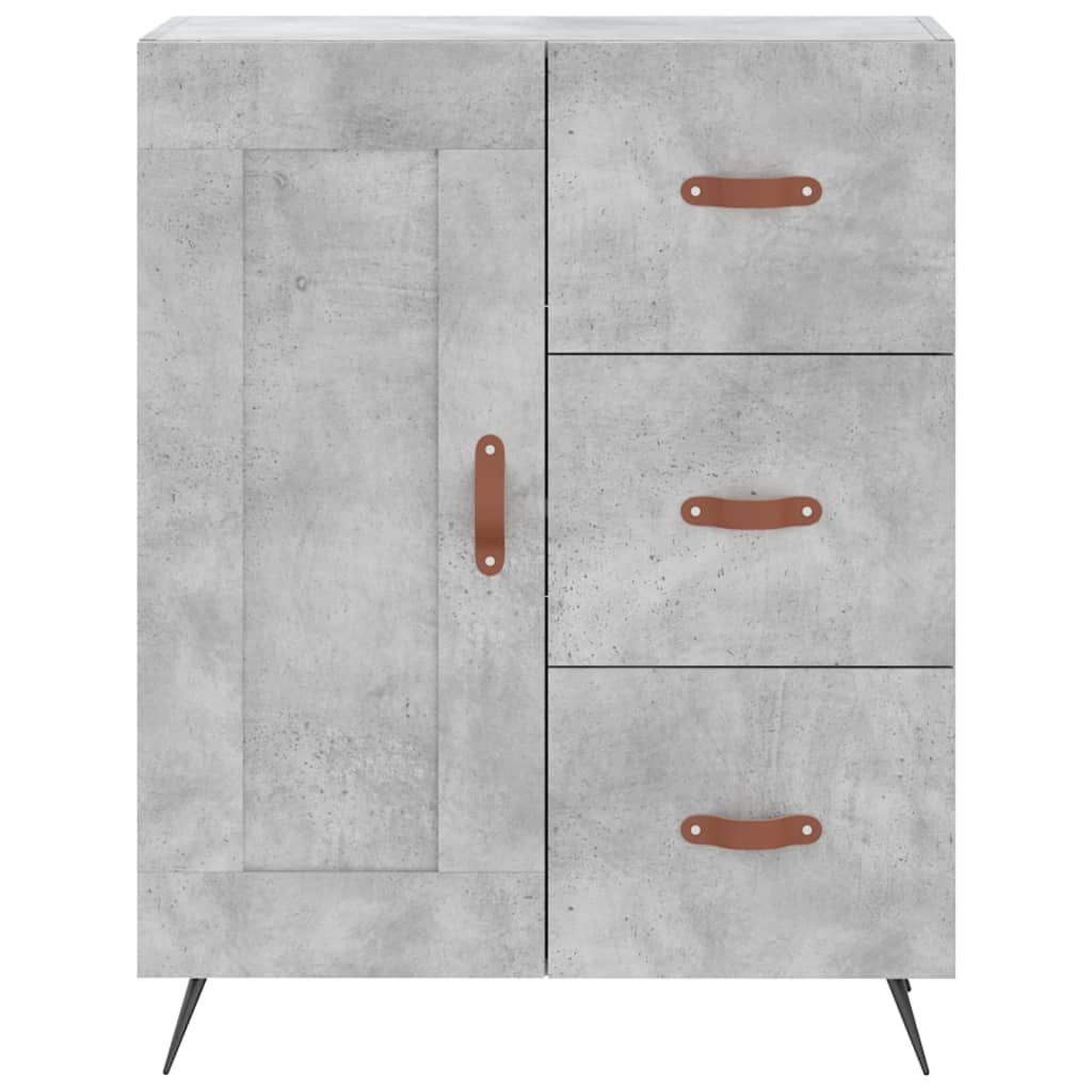 Hoge Kast 69,5X34X180 Cm Bewerkt Hout Betongrijs
