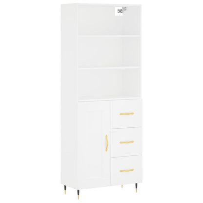 Hoge Kast 69,5X34X180 Cm Bewerkt Hout Wit
