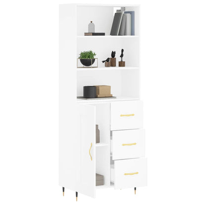 Hoge Kast 69,5X34X180 Cm Bewerkt Hout Wit