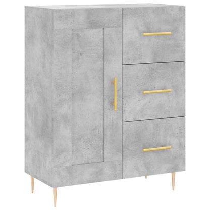 Hoge Kast 69,5X34X180 Cm Bewerkt Hout Betongrijs
