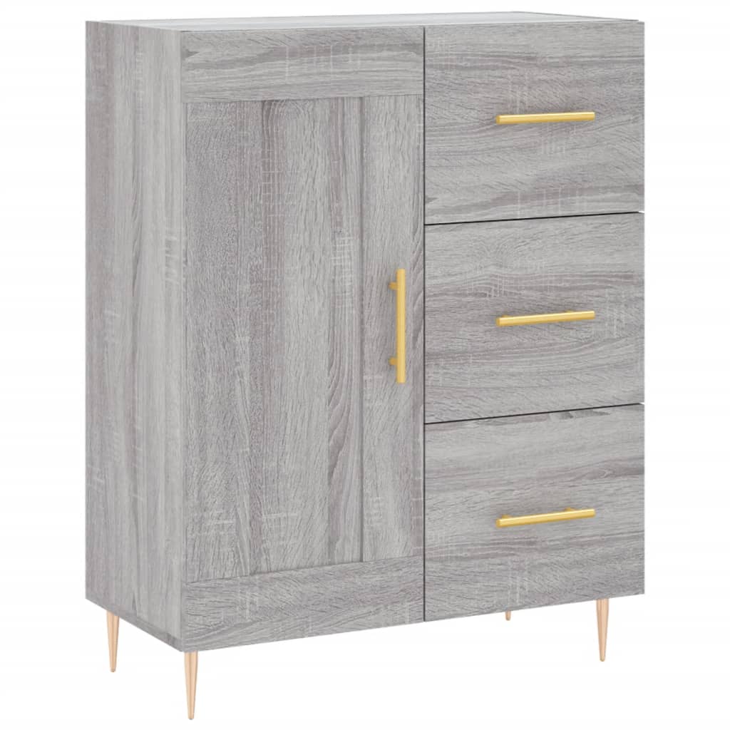 Hoge Kast 69,5X34X180 Cm Bewerkt Hout Eikenkleurig 1