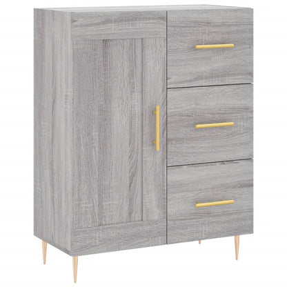 Hoge Kast 69,5X34X180 Cm Bewerkt Hout Eikenkleurig 1