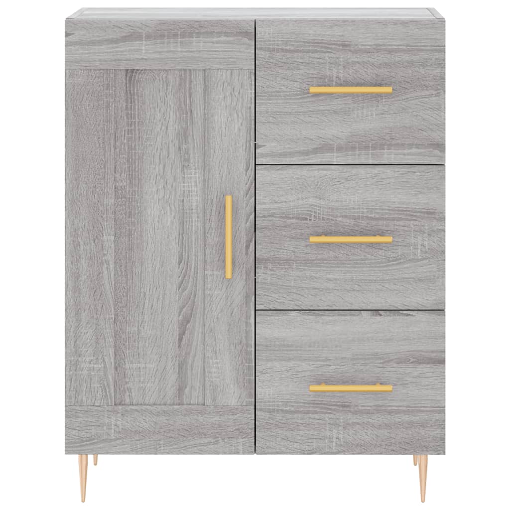 Hoge Kast 69,5X34X180 Cm Bewerkt Hout Eikenkleurig 1