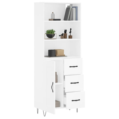 Hoge Kast 69,5X34X180 Cm Bewerkt Hout Wit
