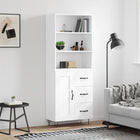 Tall cabinet 69.5x34x180 cm distressed wood white