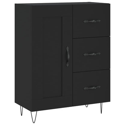 Hoge Kast 69,5X34X180 Cm Bewerkt Hout Zwart