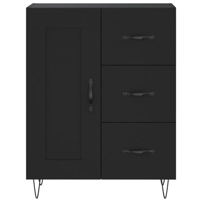 Hoge Kast 69,5X34X180 Cm Bewerkt Hout Zwart