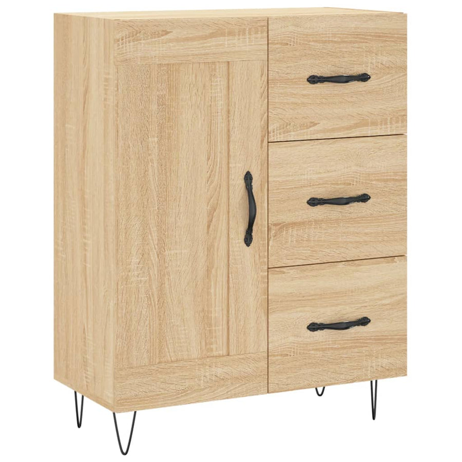 Hoge Kast 69,5X34X180 Cm Bewerkt Hout Kleurig Sonoma eiken