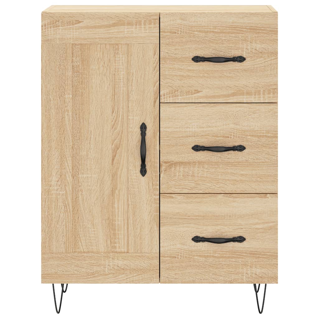 Hoge Kast 69,5X34X180 Cm Bewerkt Hout Kleurig Sonoma eiken