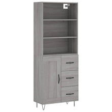 Hoge Kast 69,5X34X180 Cm Bewerkt Hout Eikenkleurig Grijs sonoma