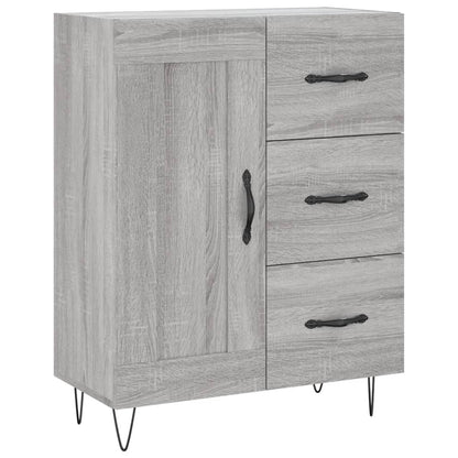 Hoge Kast 69,5X34X180 Cm Bewerkt Hout Eikenkleurig Grijs sonoma