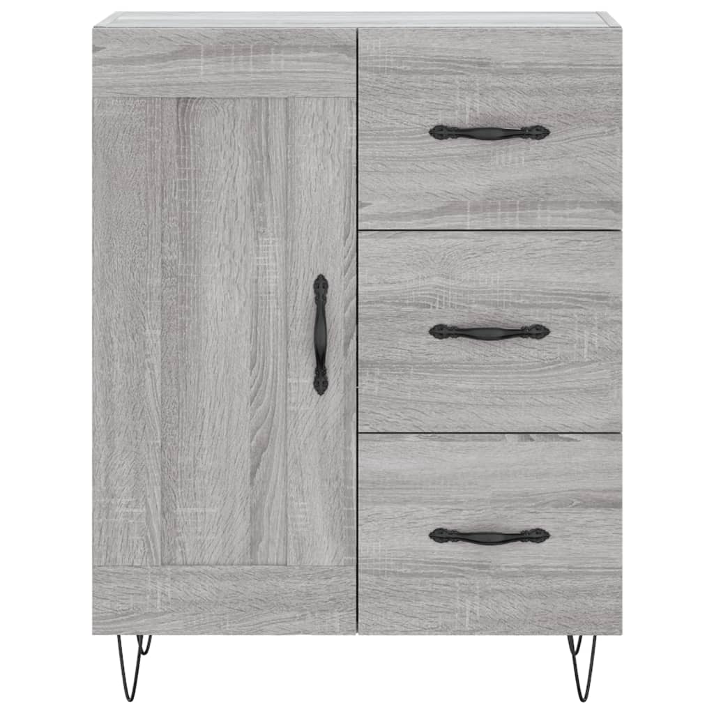Hoge Kast 69,5X34X180 Cm Bewerkt Hout Eikenkleurig Grijs sonoma