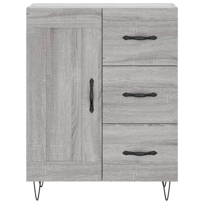 Hoge Kast 69,5X34X180 Cm Bewerkt Hout Eikenkleurig Grijs sonoma