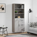 Hoge kast 69,5x34x180 cm grijs eiken