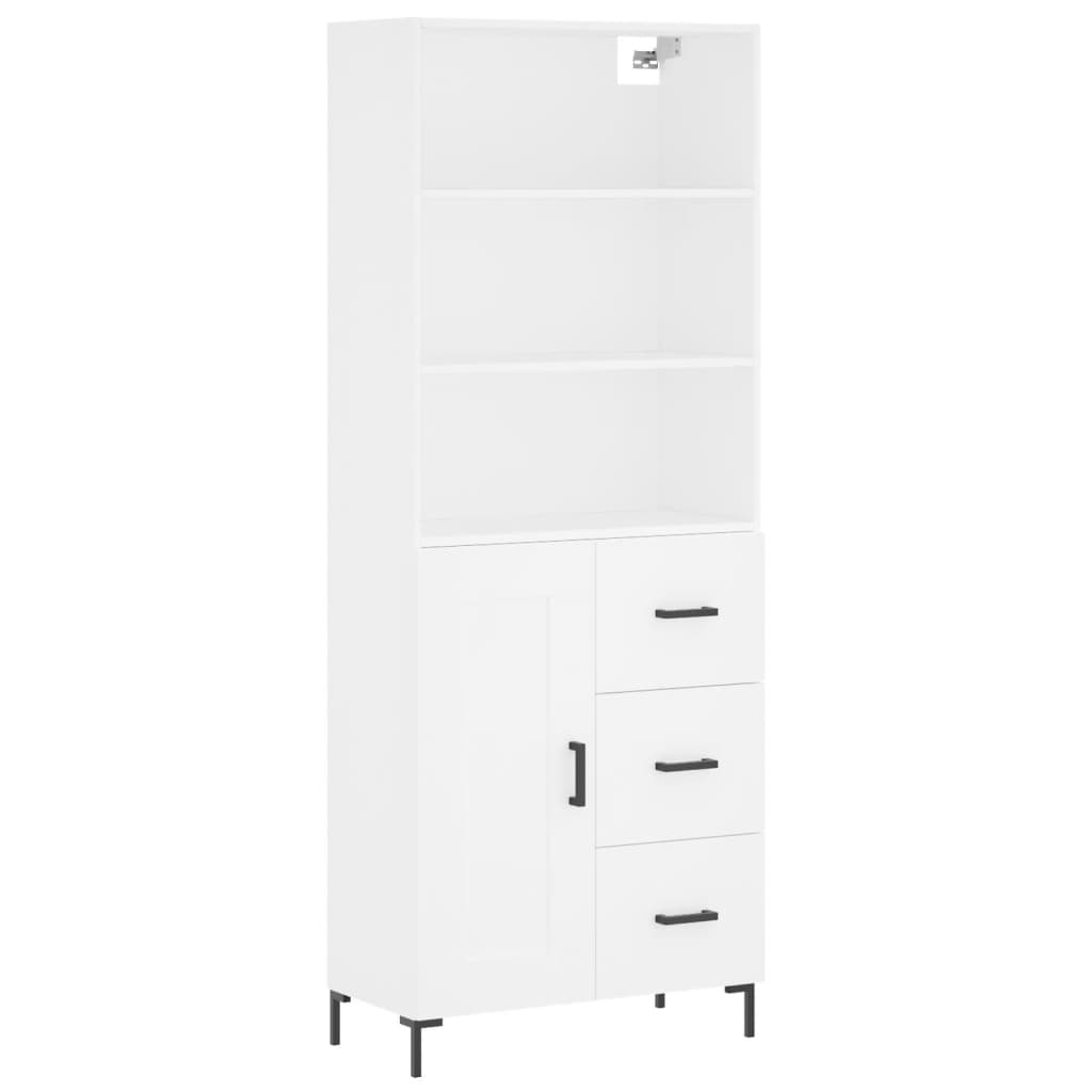 Hoge Kast 69,5X34X180 Cm Bewerkt Hout Wit