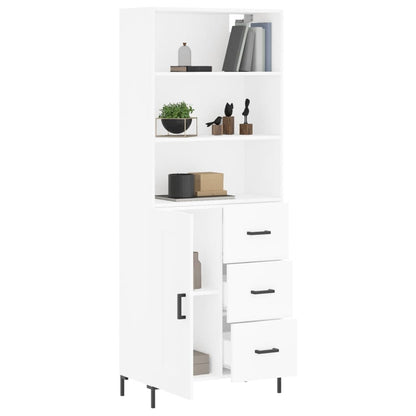 Hoge Kast 69,5X34X180 Cm Bewerkt Hout Wit