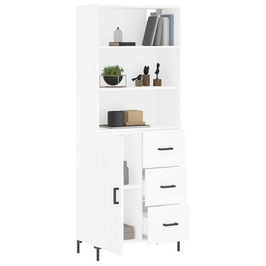 Hoge Kast 69,5X34X180 Cm Bewerkt Hout Wit