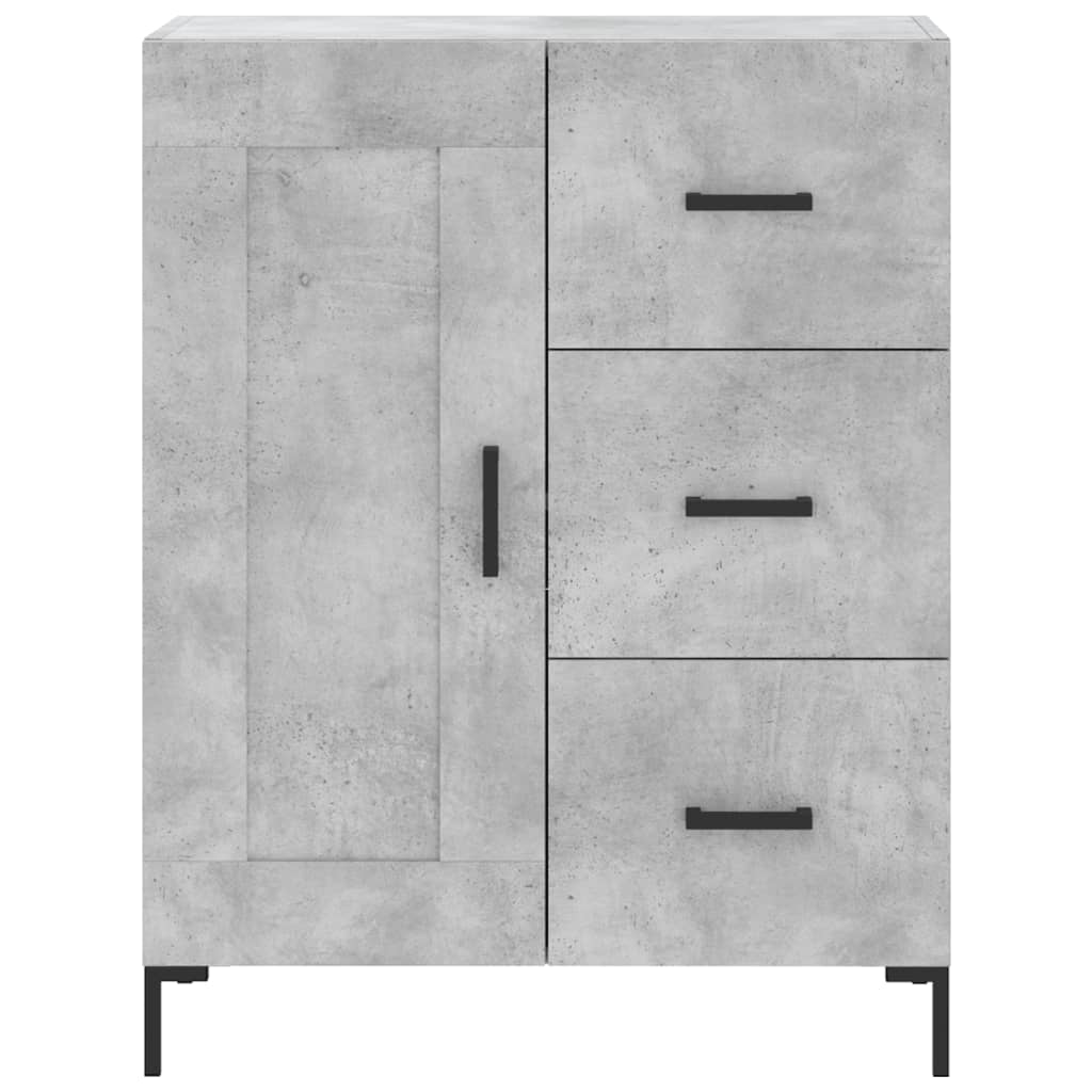 Hoge Kast 69,5X34X180 Cm Bewerkt Hout Betongrijs