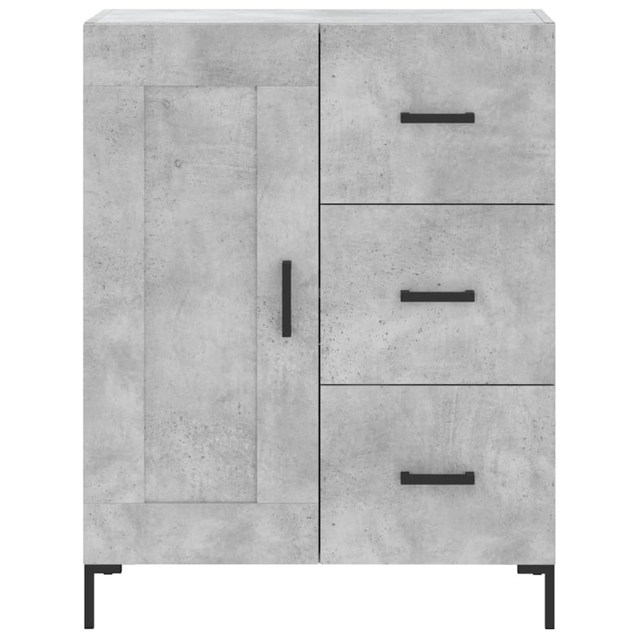 Hoge Kast 69,5X34X180 Cm Bewerkt Hout Betongrijs