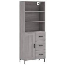 Hoge Kast 69,5X34X180 Cm Bewerkt Hout Eikenkleurig Grijs sonoma