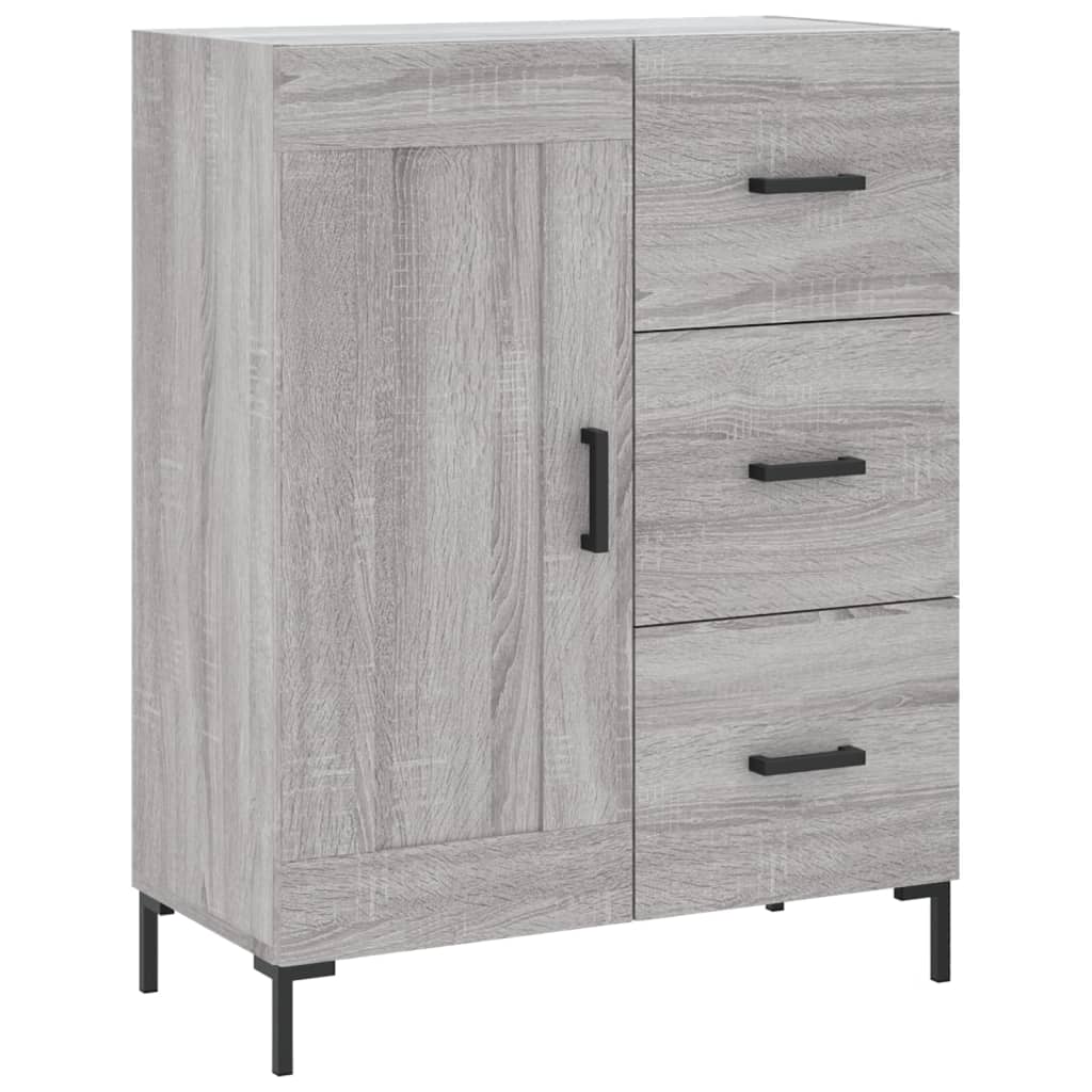 Hoge Kast 69,5X34X180 Cm Bewerkt Hout Eikenkleurig Grijs sonoma