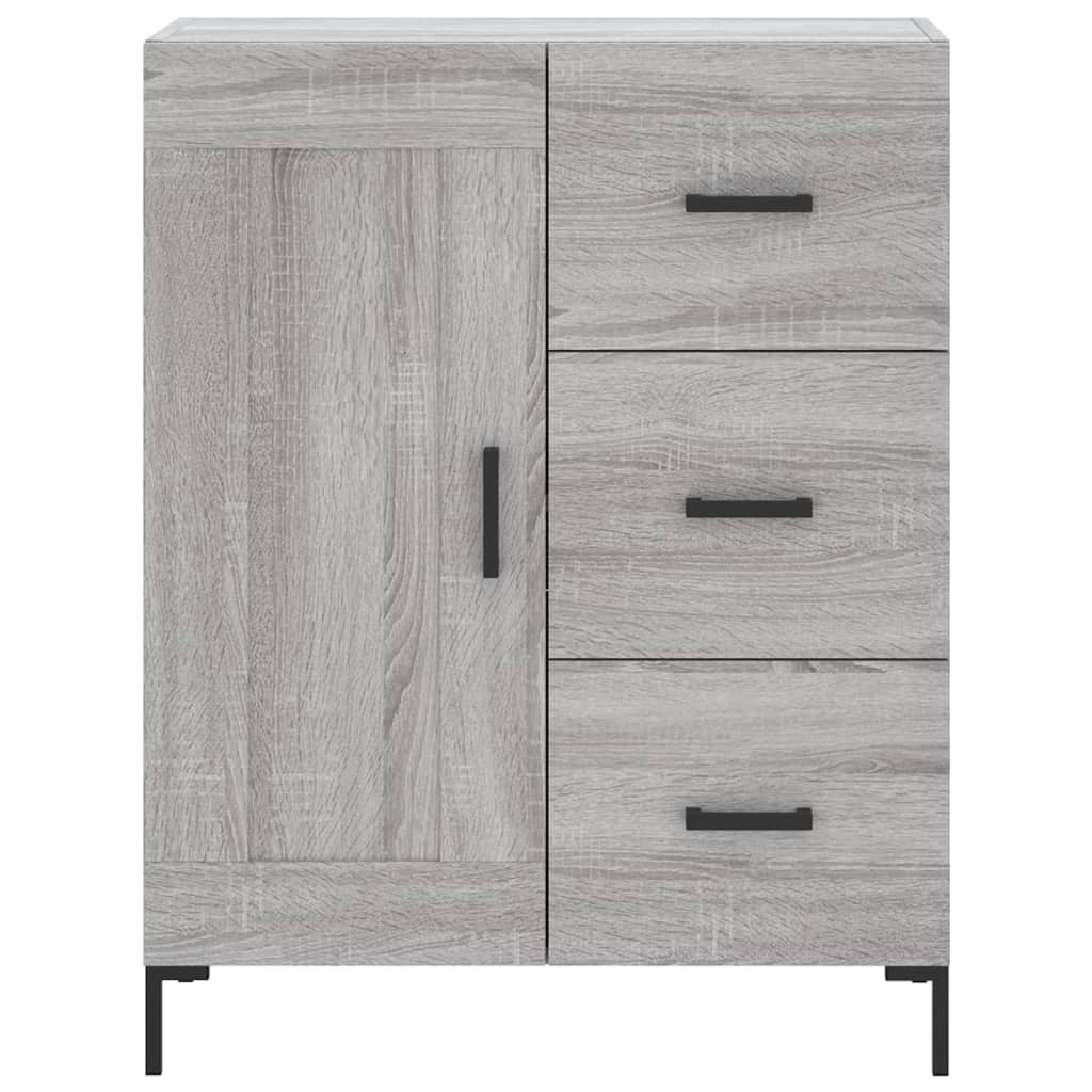 Hoge Kast 69,5X34X180 Cm Bewerkt Hout Eikenkleurig Grijs sonoma