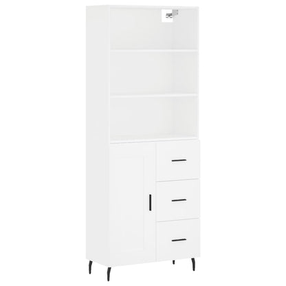 Hoge Kast 69,5X34X180 Cm Bewerkt Hout Wit