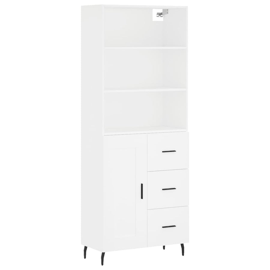 Hoge Kast 69,5X34X180 Cm Bewerkt Hout Wit