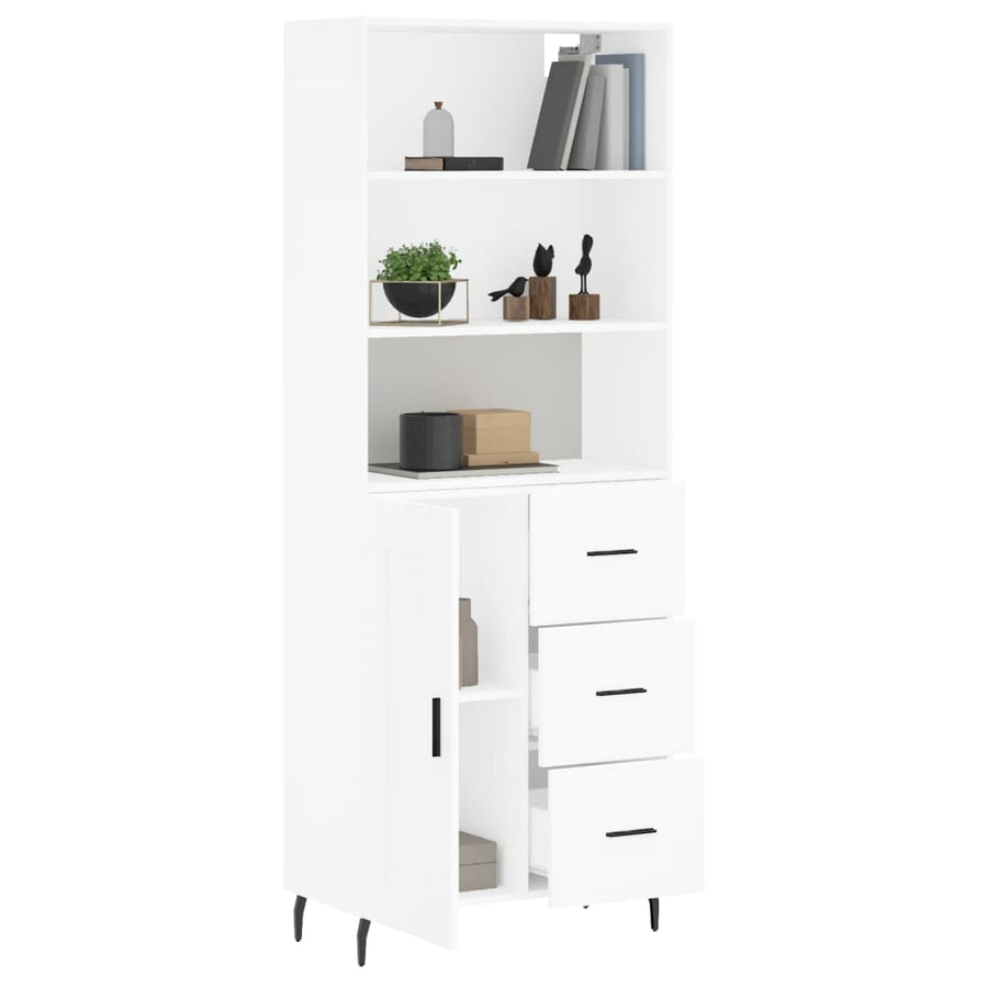 Hoge Kast 69,5X34X180 Cm Bewerkt Hout Wit