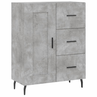 Hoge Kast 69,5X34X180 Cm Bewerkt Hout Betongrijs