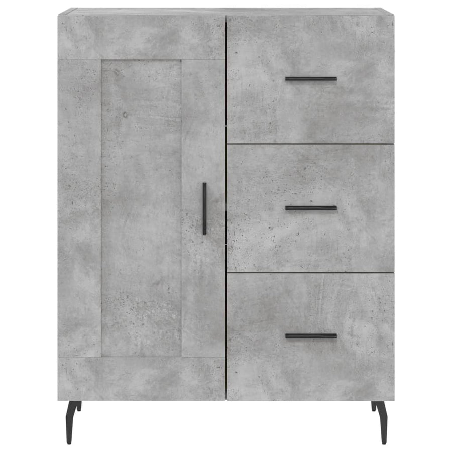 Hoge Kast 69,5X34X180 Cm Bewerkt Hout Betongrijs