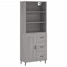 Hoge Kast 69,5X34X180 Cm Bewerkt Hout Eikenkleurig Grijs sonoma
