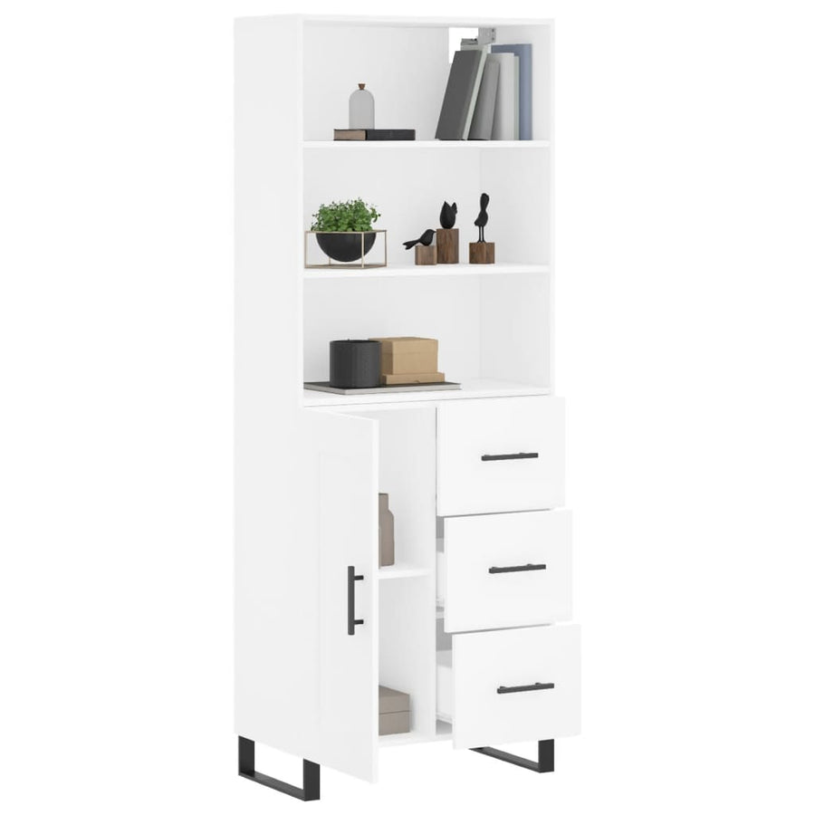 Hoge Kast 69,5X34X180 Cm Bewerkt Hout Wit